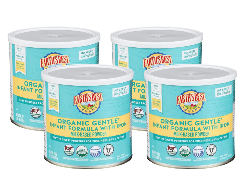 Earths Best Organic Gentle Infant Formula 21oz (Case of 4)